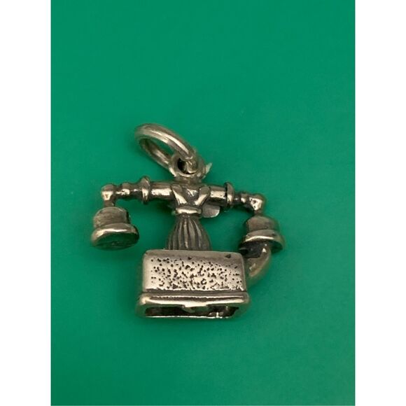 Phone French Style Sterling Silver Jewelry Charm #communicate - Picture 2 of 4